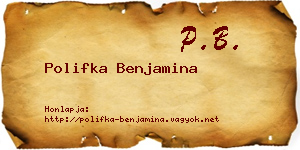 Polifka Benjamina névjegykártya